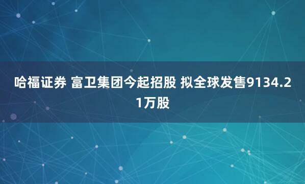 哈福证券 富卫集团今起招股 拟全球发售9134.21万股