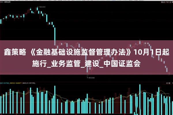 鑫策略 《金融基础设施监督管理办法》10月1日起施行_业务监管_建设_中国证监会
