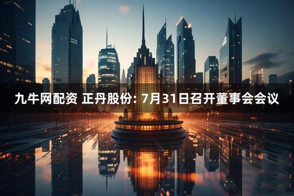 九牛网配资 正丹股份: 7月31日召开董事会会议
